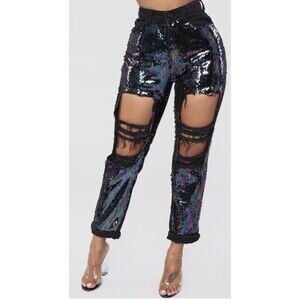 Cello Come See Me Sequin Boyfriend Jeans Black 5